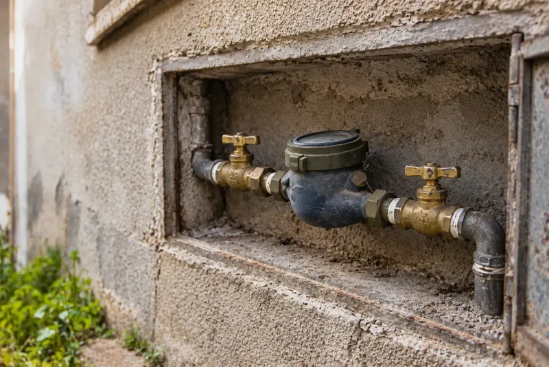Llaves de paso antes y después del medidor de agua