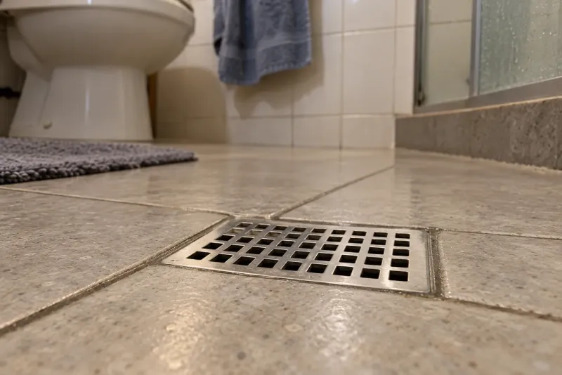 Rejilla de piso del baño con el sifón seco