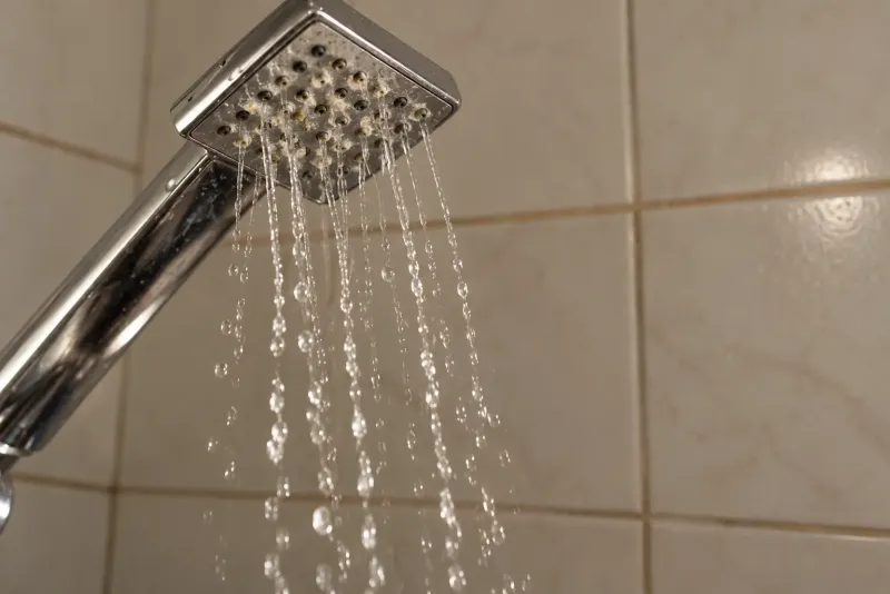 Ducha con poca presión y sarro en la flor